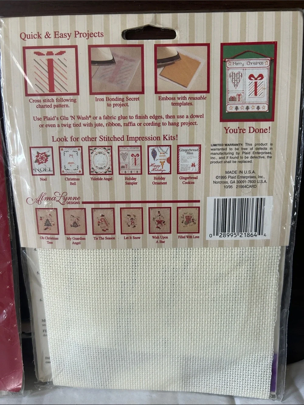 PLAID Stitched Impressions VINTAGE Holiday Cross Stitch Design Kits